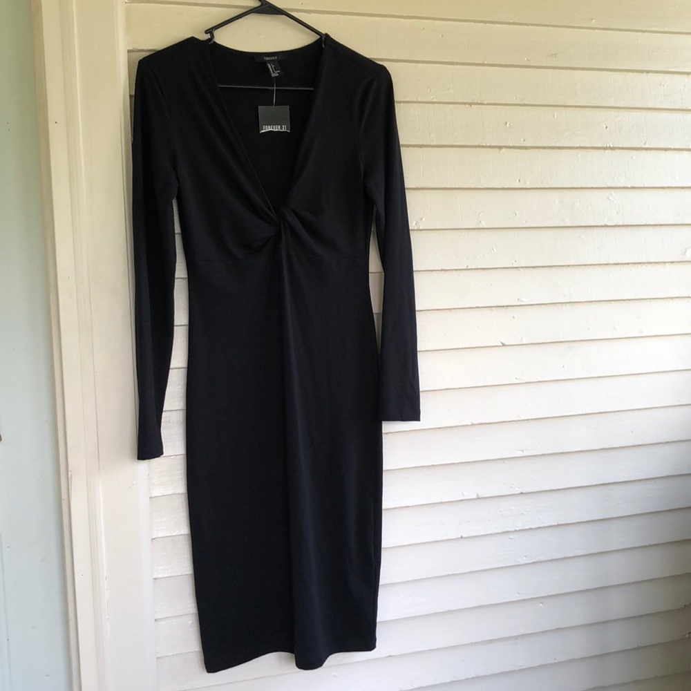 ❌ SOLD Forever21 dress NWT long black stretch L - Picture 2 of 8